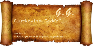 Gyurkovits Gedő névjegykártya